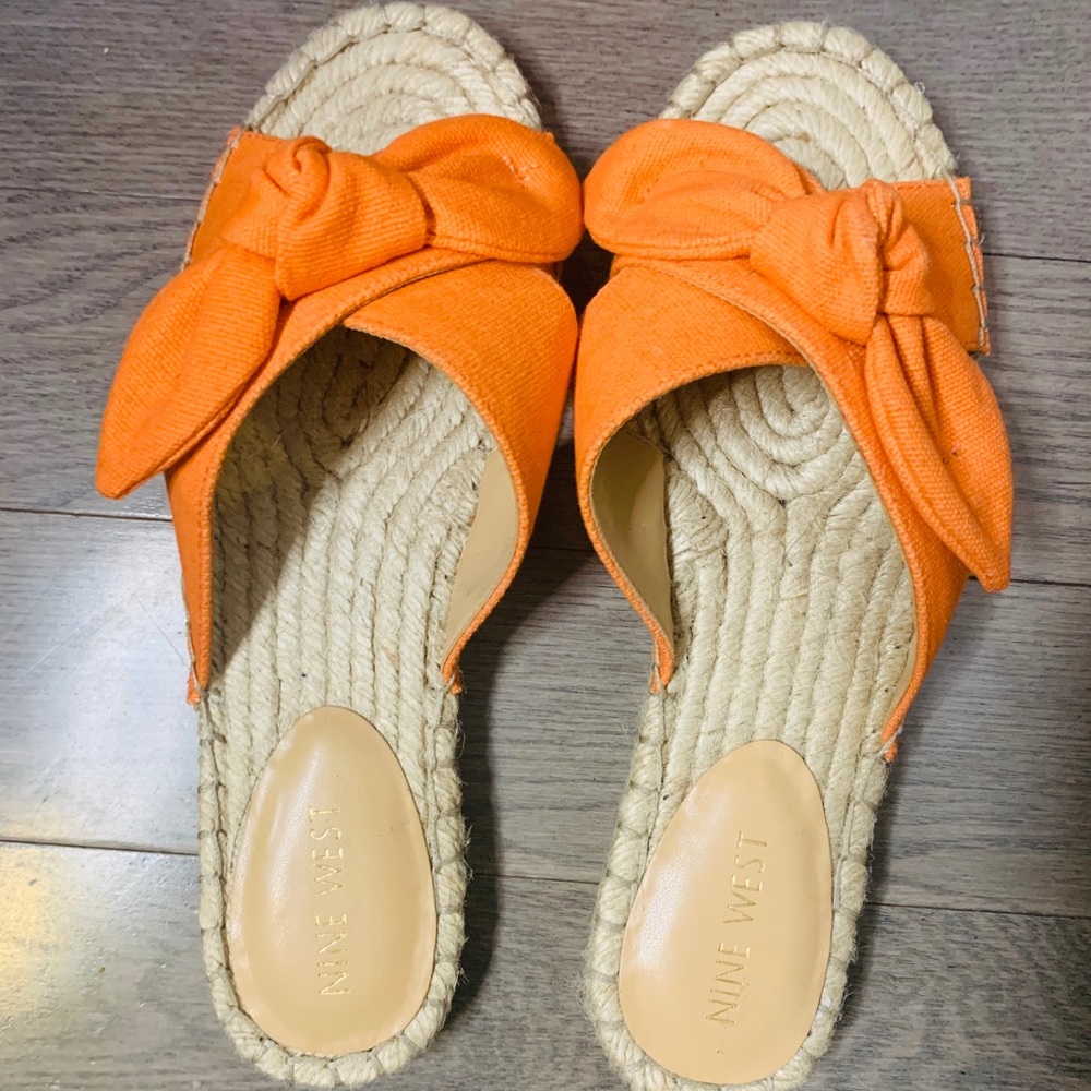 Nine West Espadrille Orange Flat Sandals